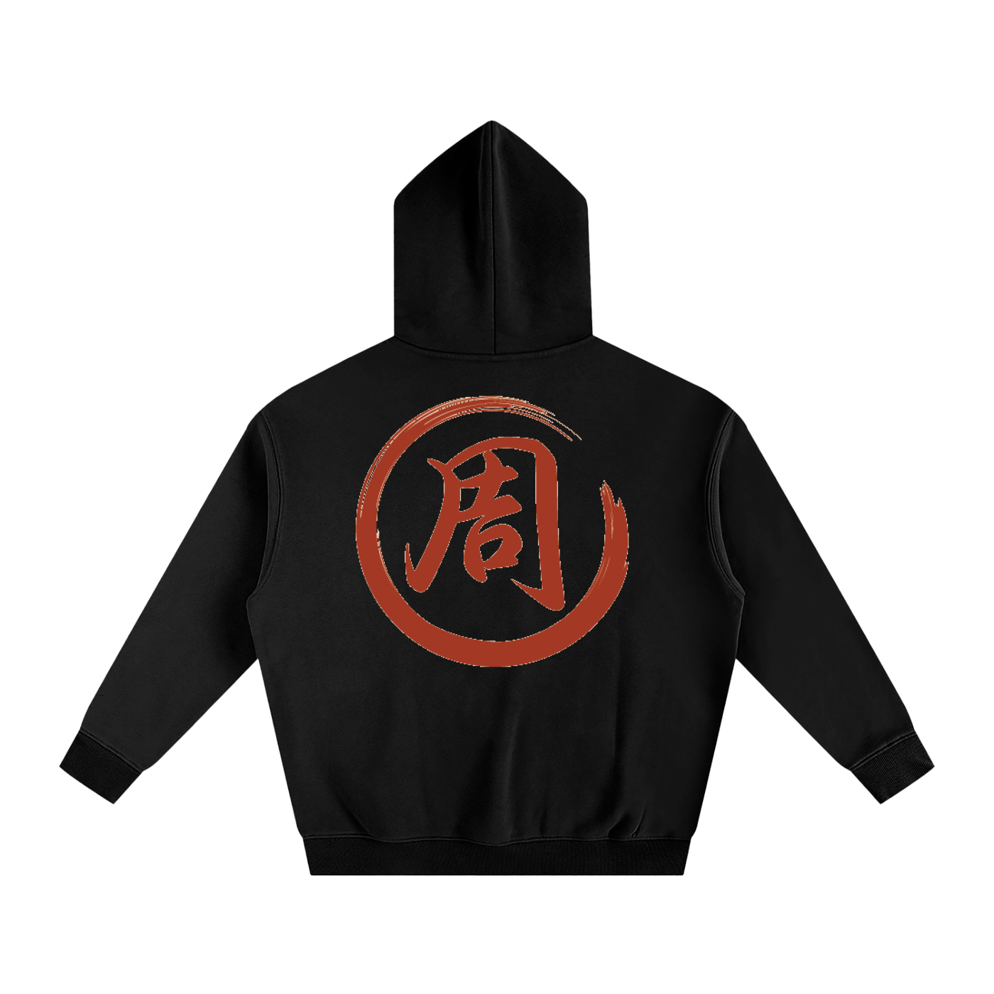 Oversize Fleeced Hoodie - Zhou, Red