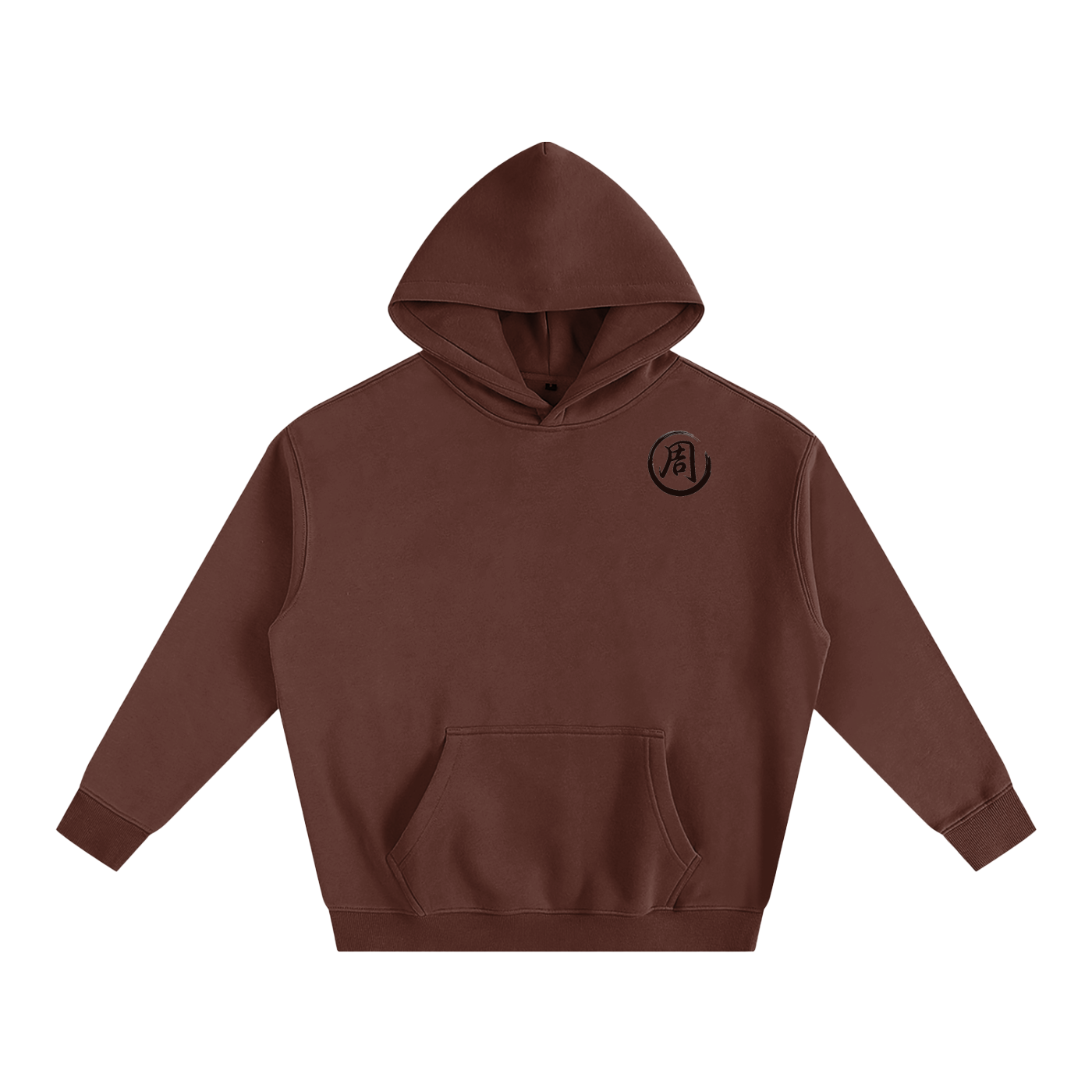 Oversize Fleeced Hoodie - Zhou, Black