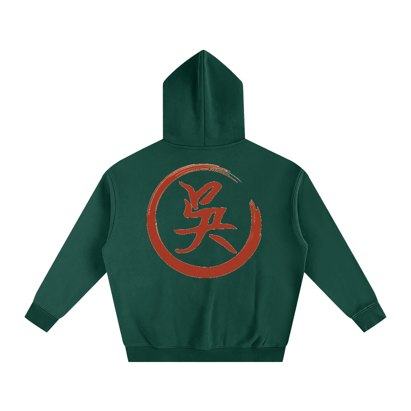 Oversize Fleeced Hoodie - Wu, Red