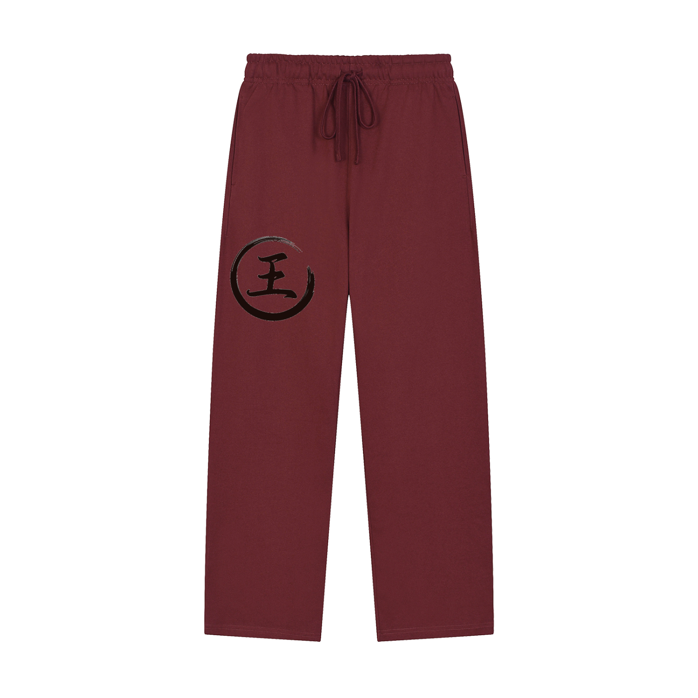 Solid Color Straight-Leg Sweatpants - Wang, Black