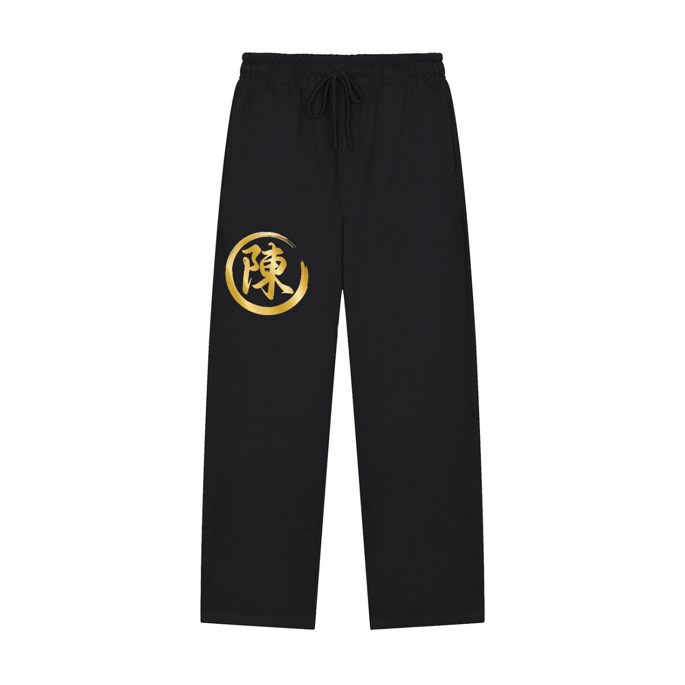 Solid Color Straight-Leg Sweatpants - Chen, Gold