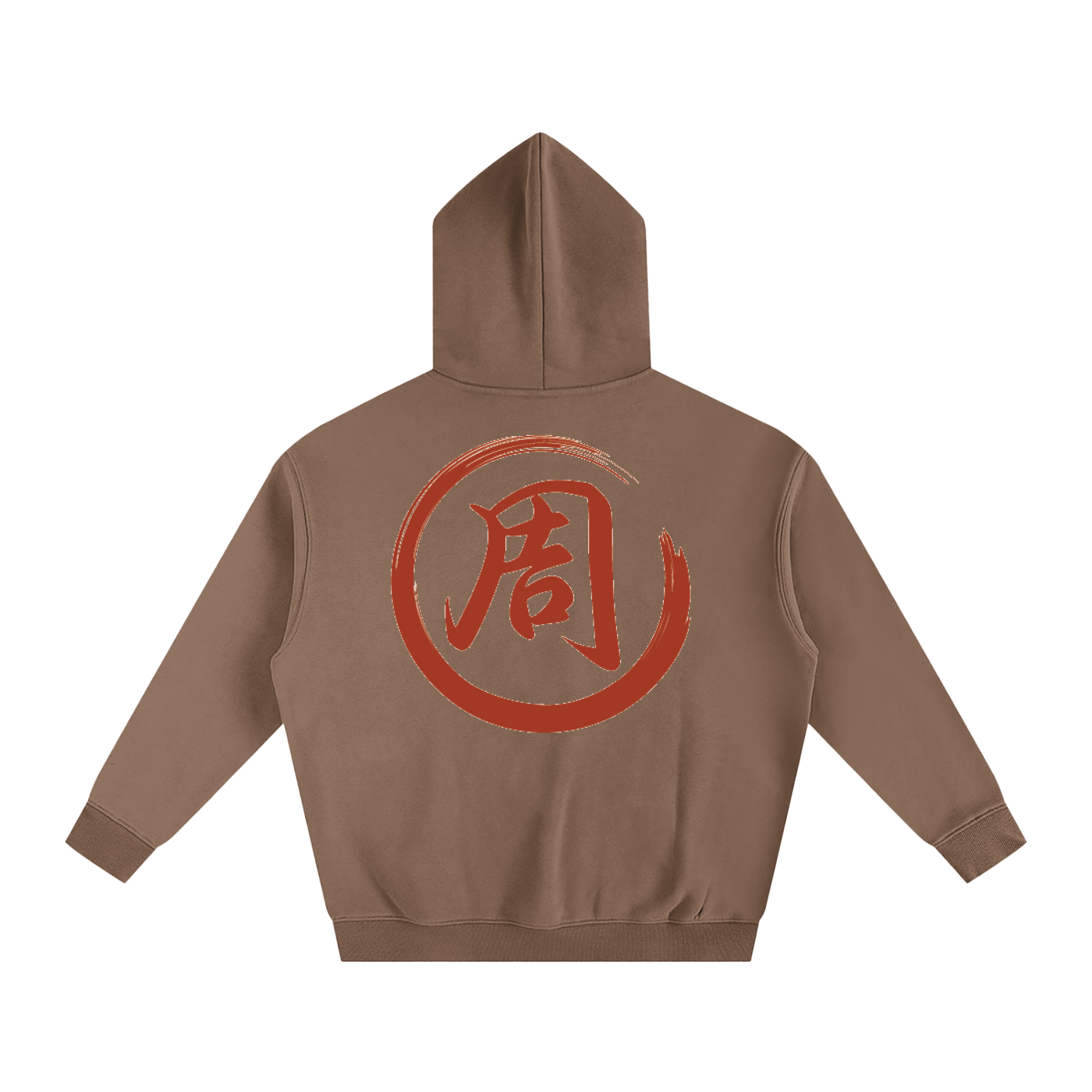 Oversize Fleeced Hoodie - Zhou, Red