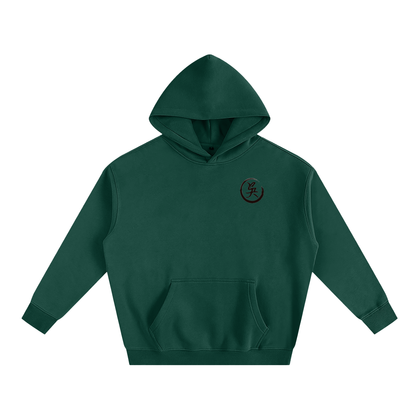 Oversize Fleeced Hoodie - Wu, Black