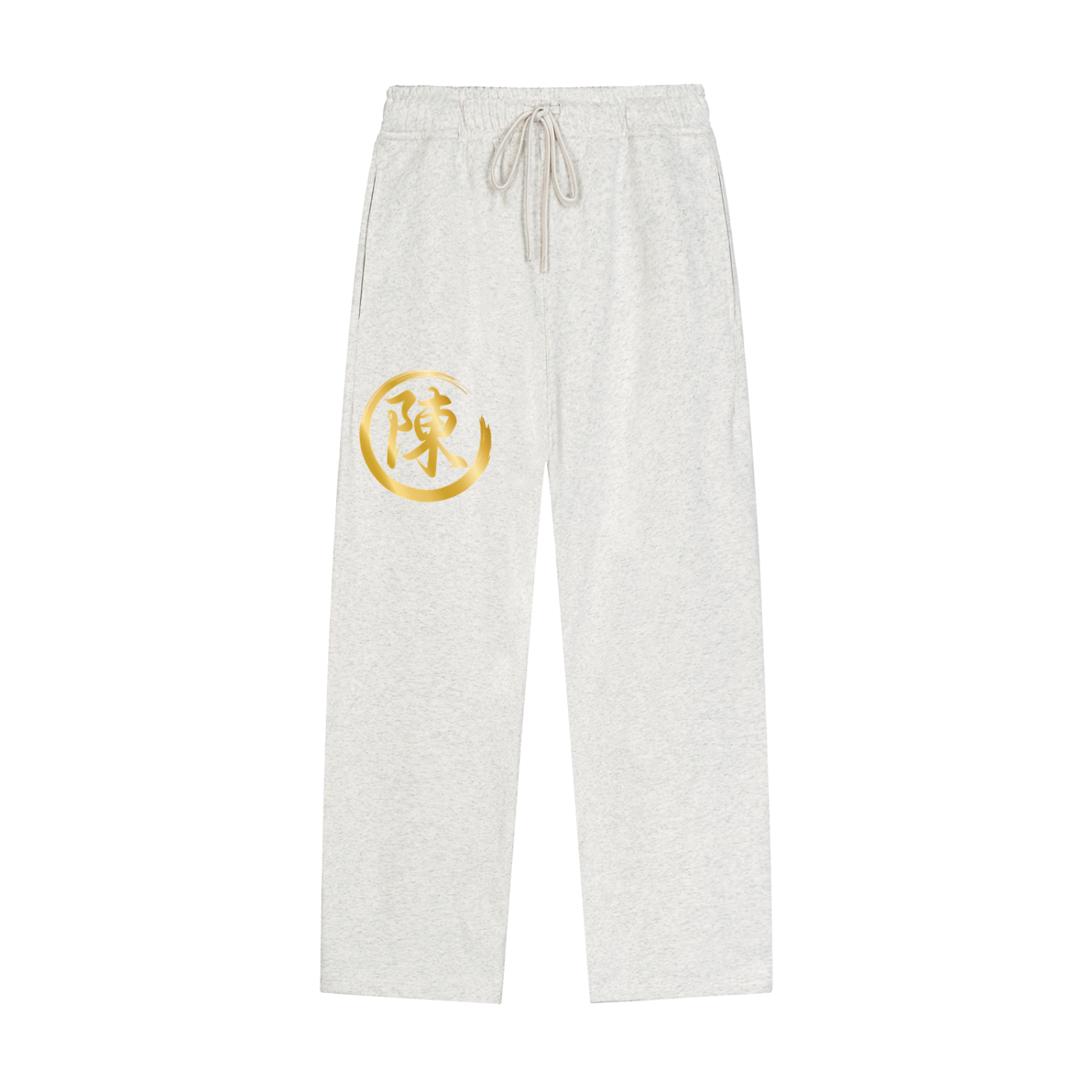 Solid Color Straight-Leg Sweatpants - Chen, Gold