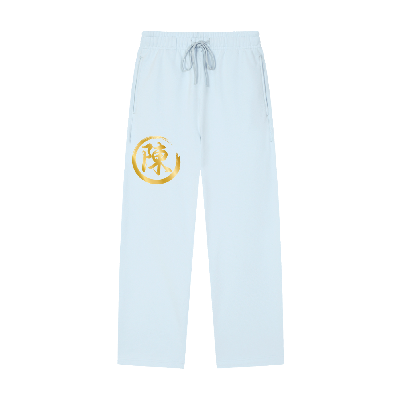 Solid Color Straight-Leg Sweatpants - Chen, Gold
