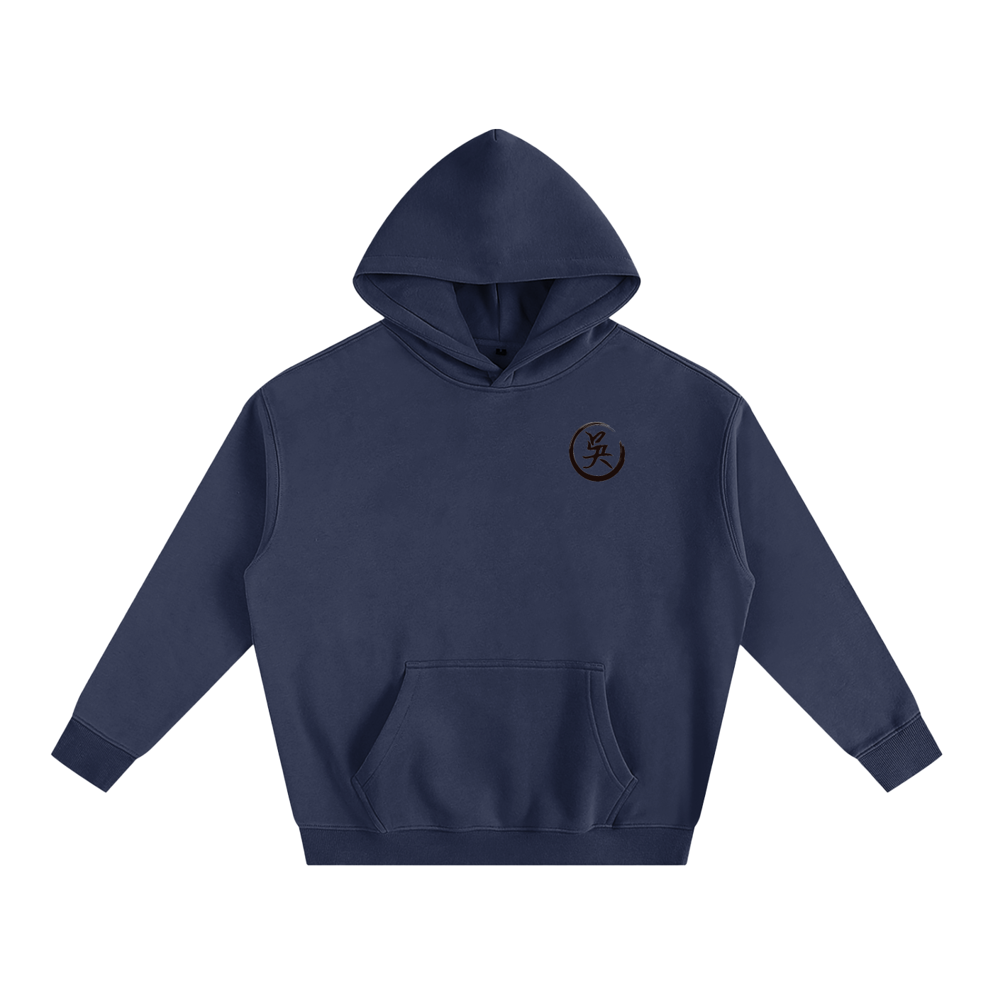 Oversize Fleeced Hoodie - Wu, Black