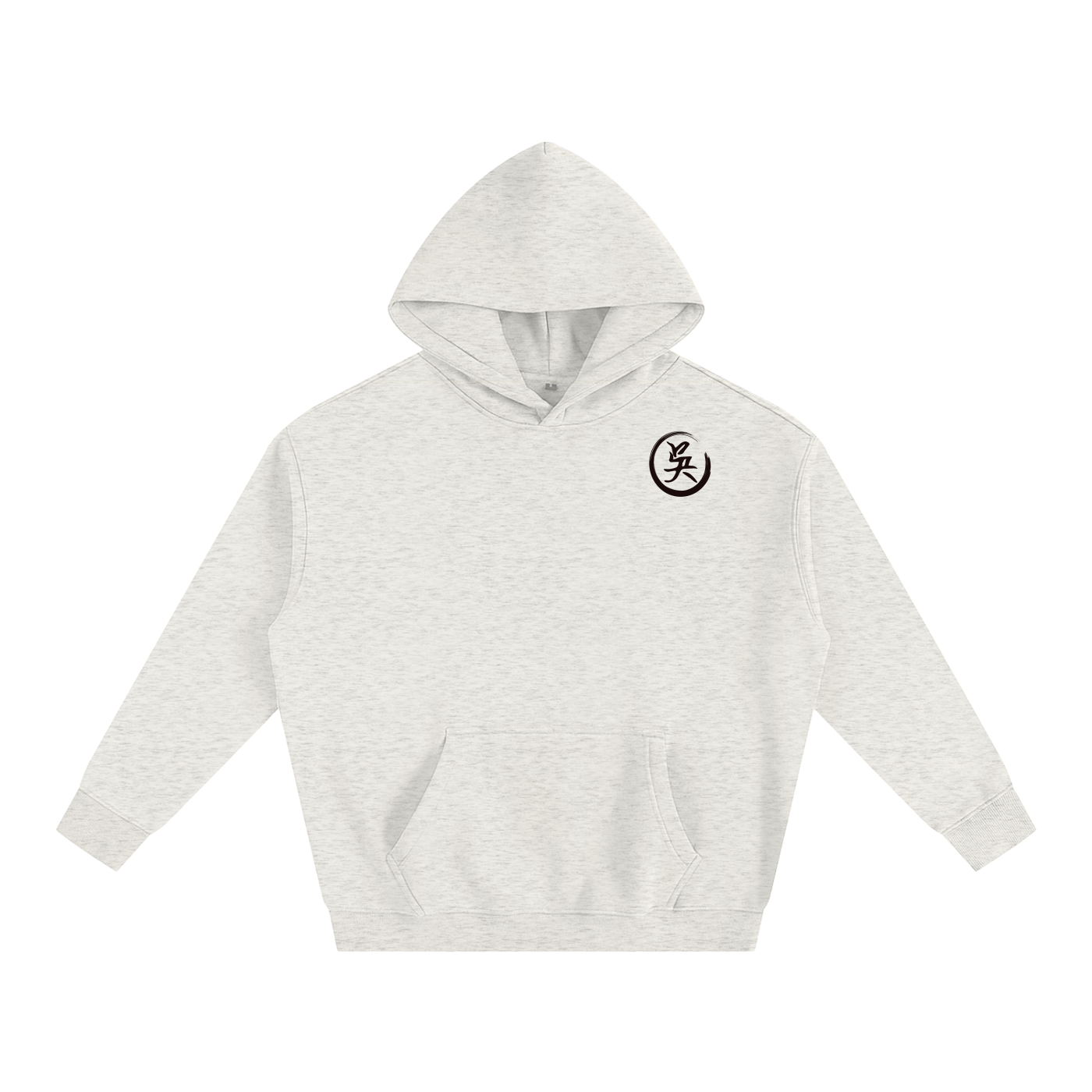 Oversize Fleeced Hoodie - Wu, Black