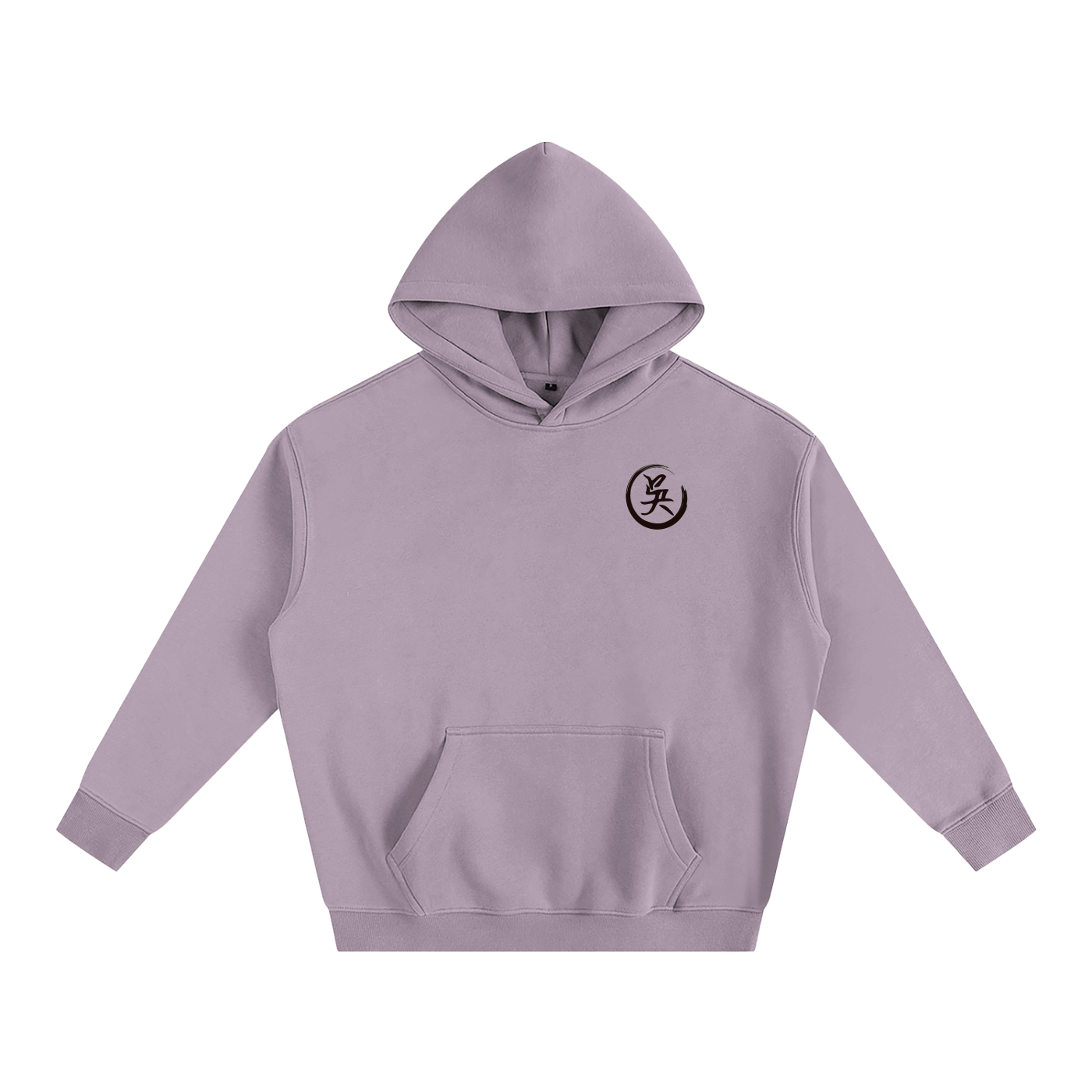 Oversize Fleeced Hoodie - Wu, Black