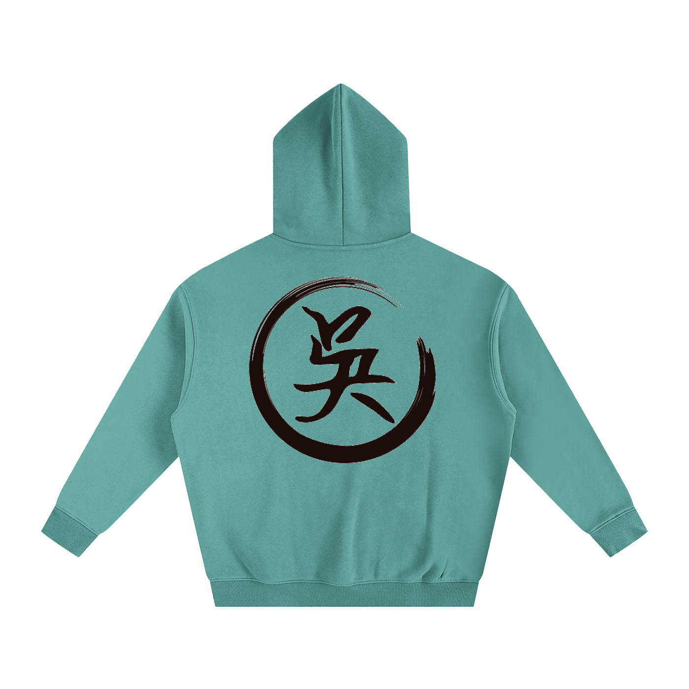 Oversize Fleeced Hoodie - Wu, Black