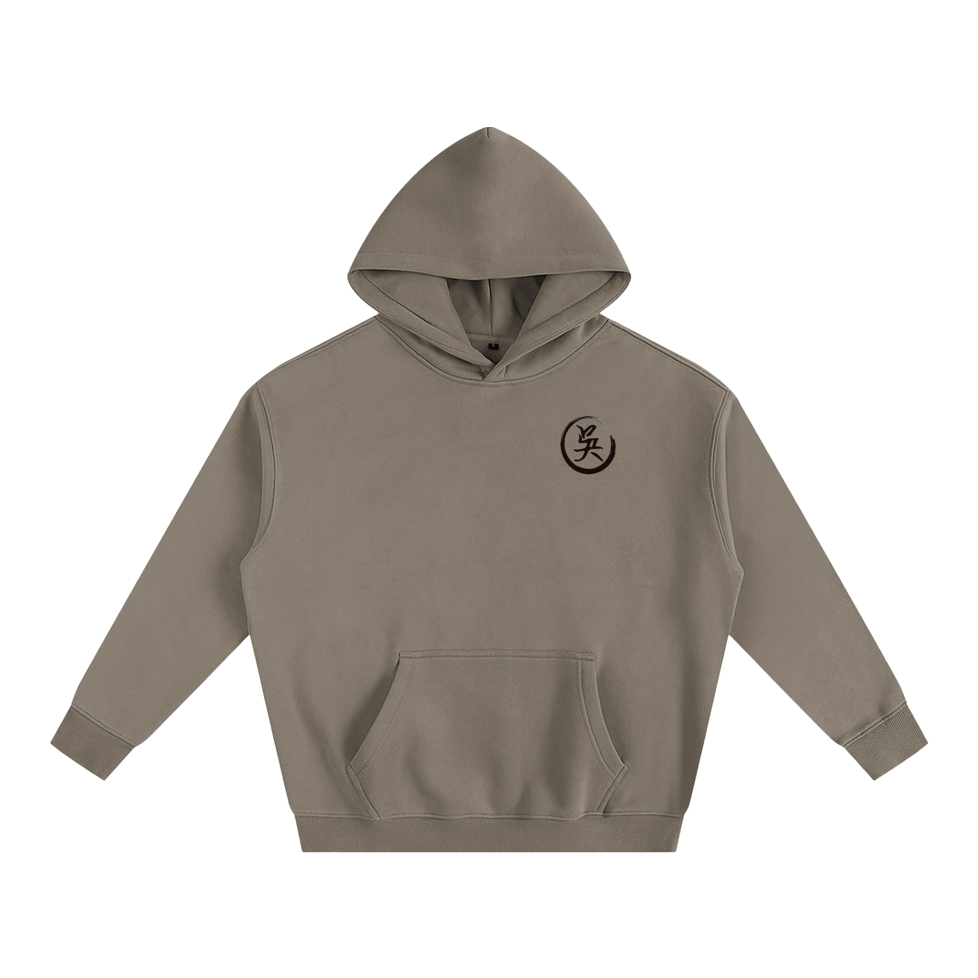 Oversize Fleeced Hoodie - Wu, Black