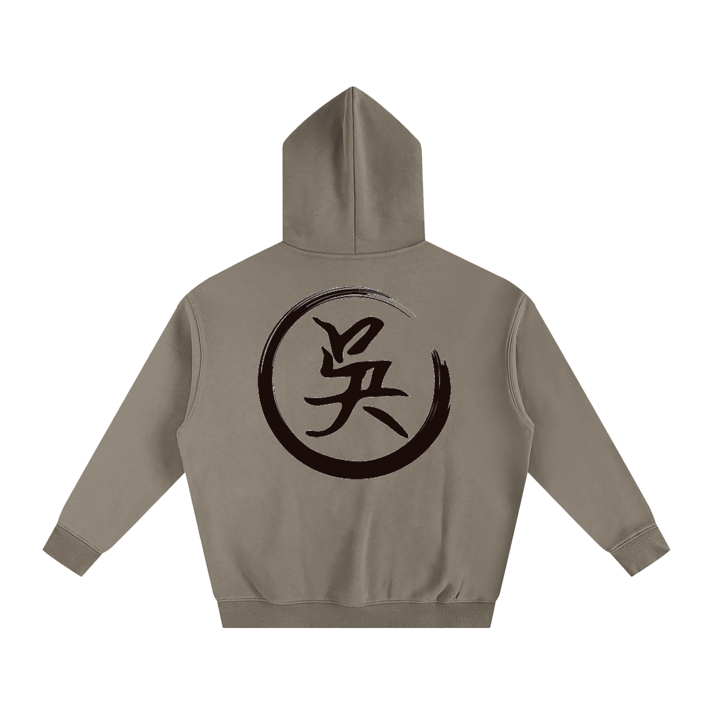 Oversize Fleeced Hoodie - Wu, Black