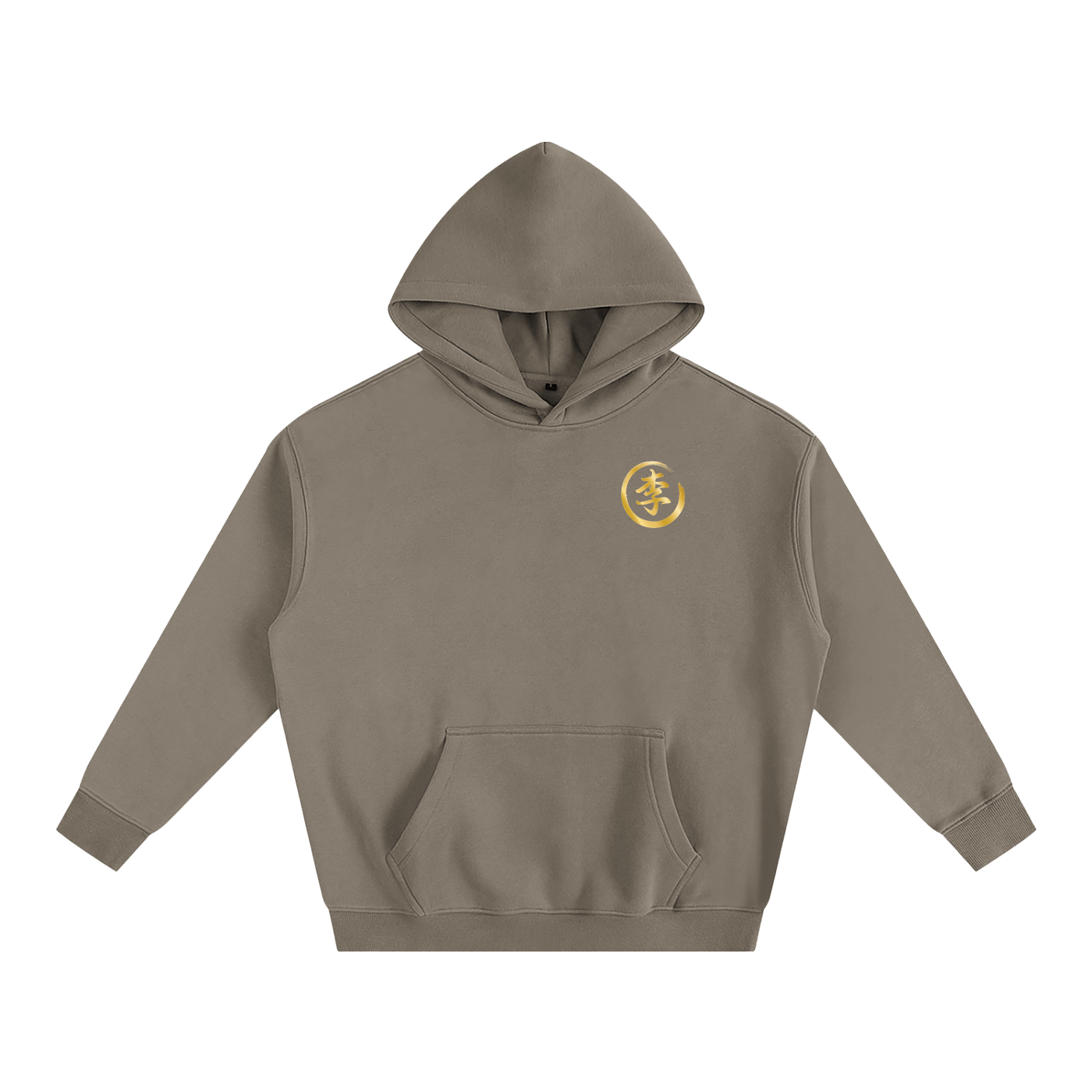 Oversize Fleeced Hoodie - Li, Gold