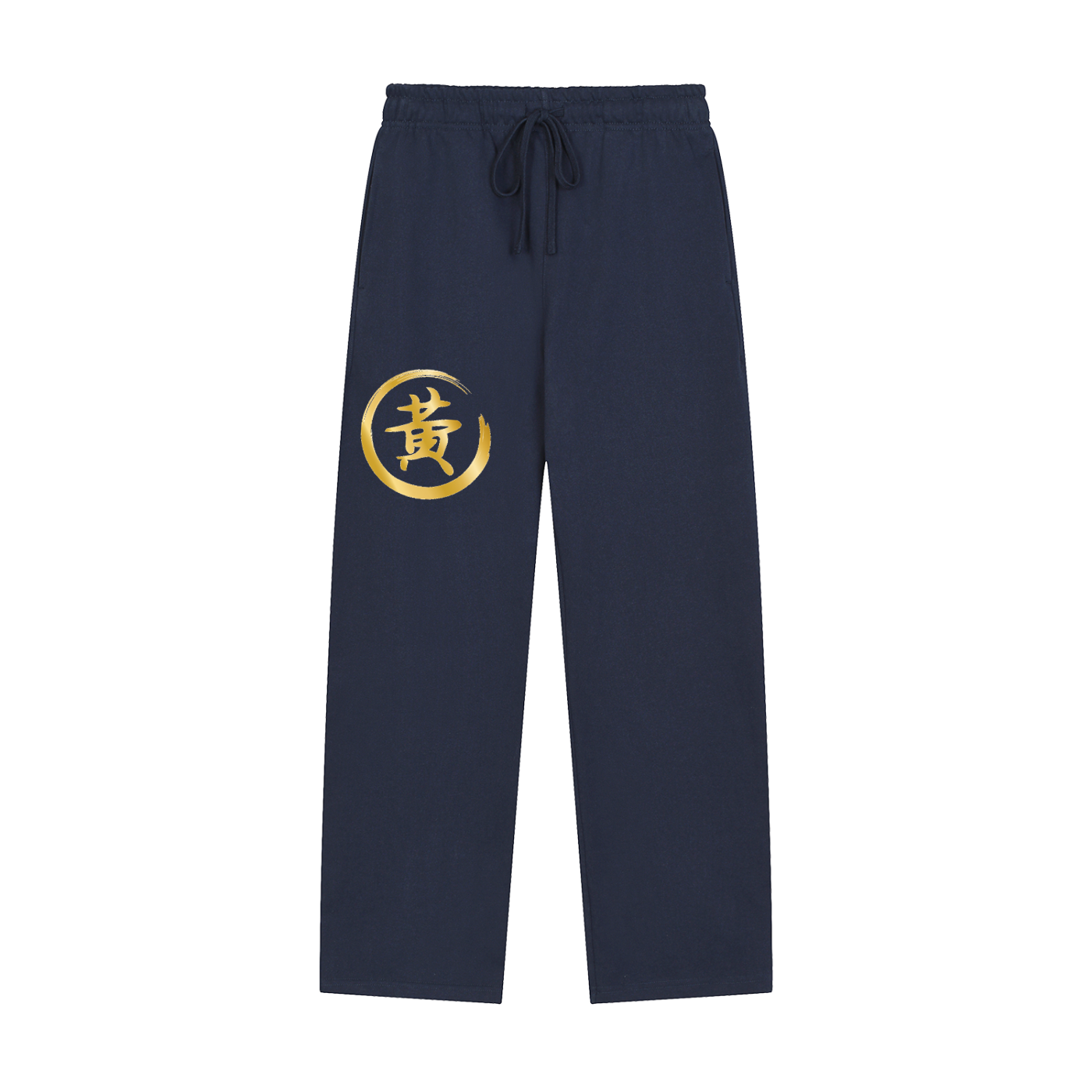 Solid Color Straight-Leg Sweatpants - Huang, Gold