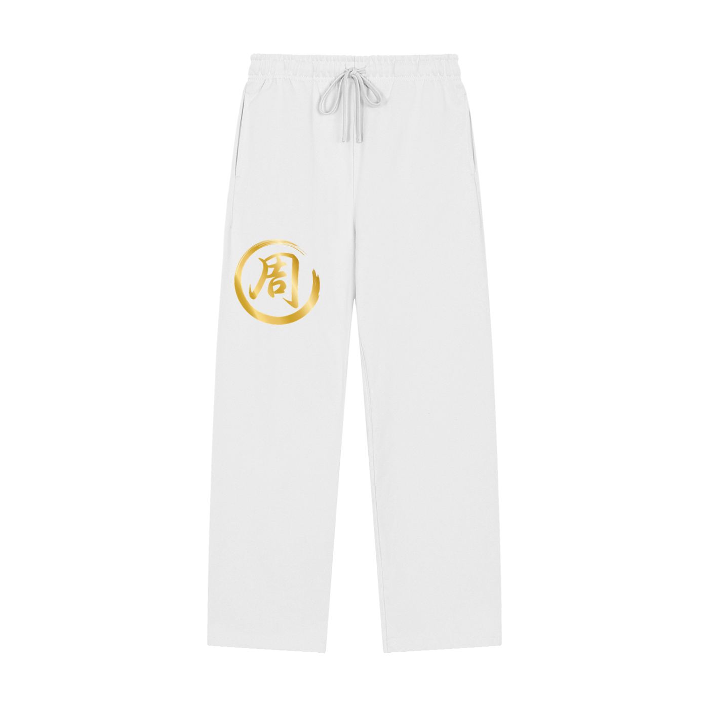 Solid Color Straight-Leg Sweatpants - Zhou, Gold