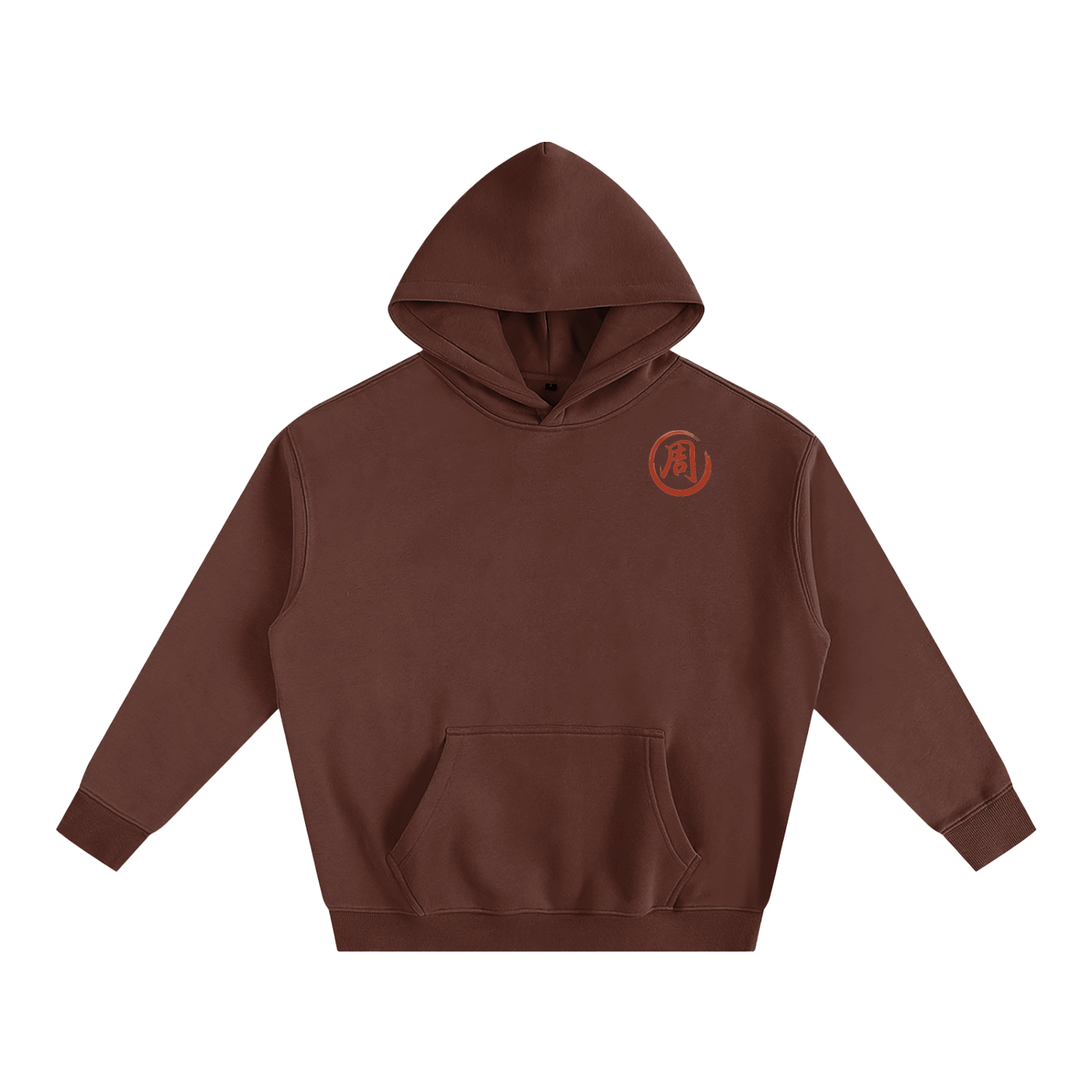 Oversize Fleeced Hoodie - Zhou, Red