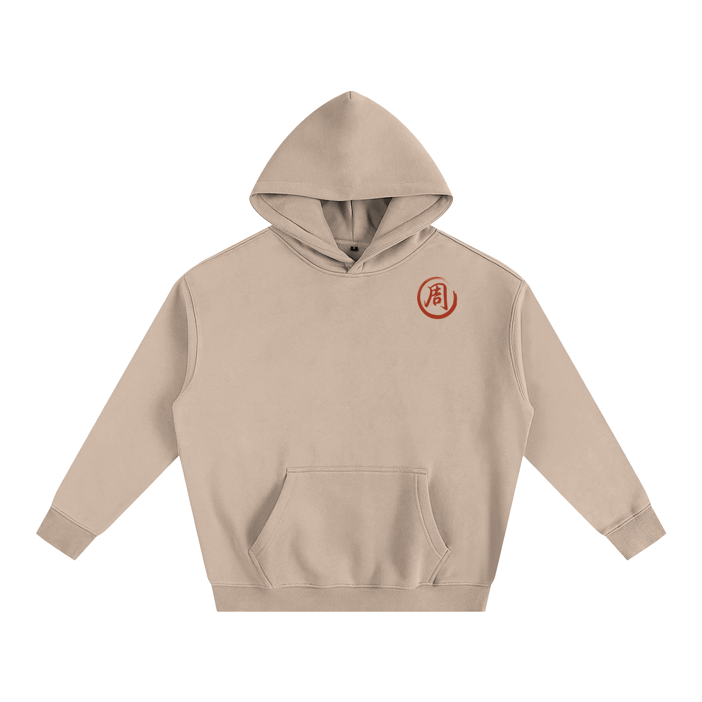 Oversize Fleeced Hoodie - Zhou, Red