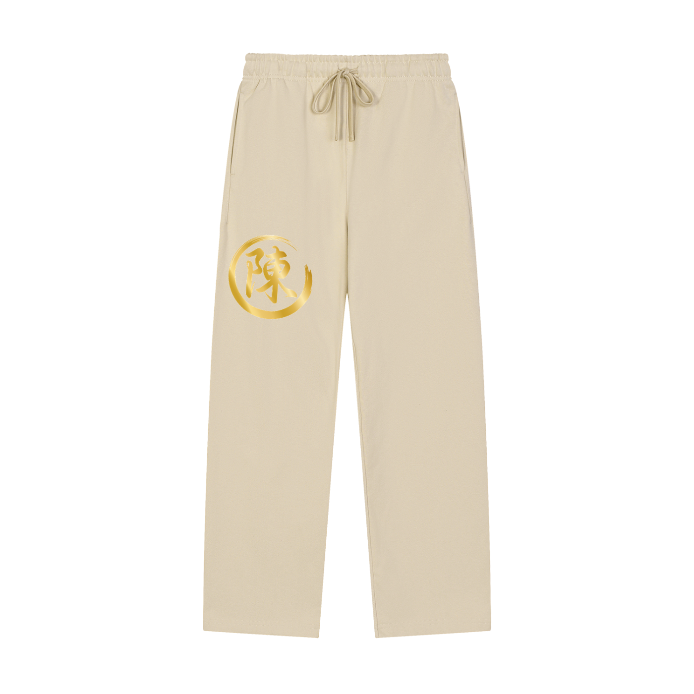 Solid Color Straight-Leg Sweatpants - Chen, Gold