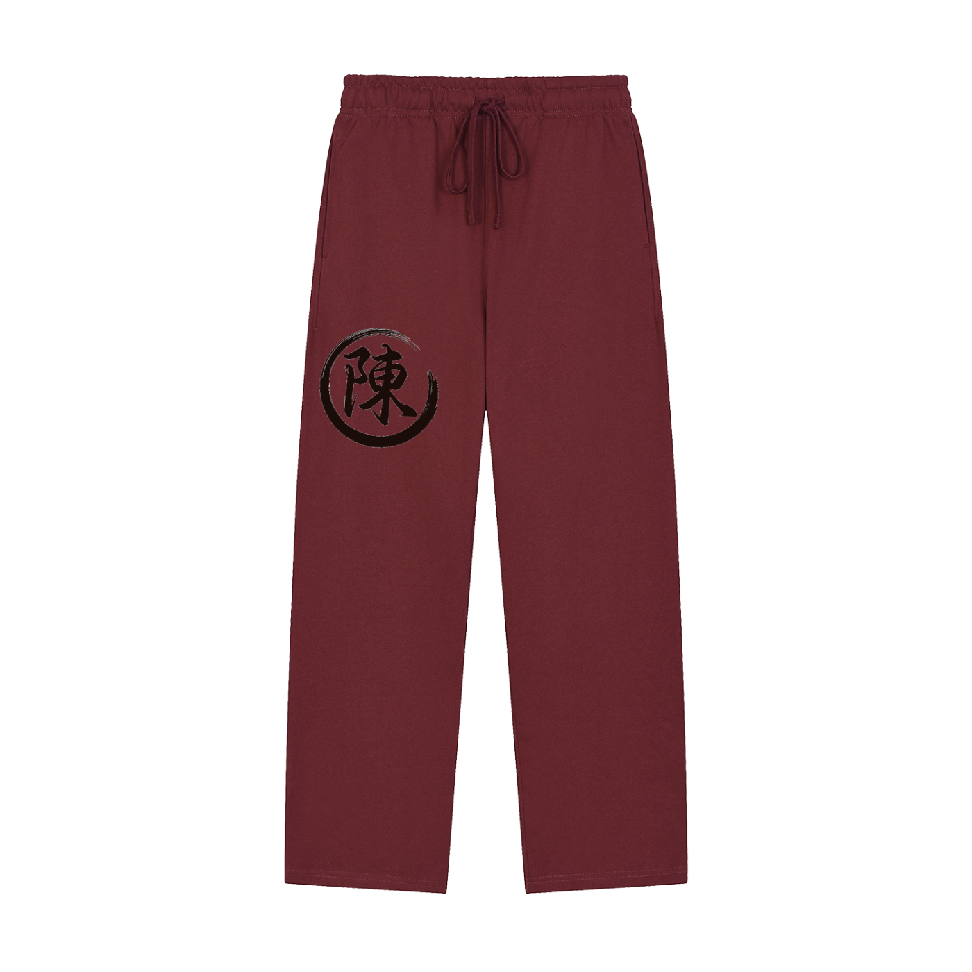 Solid Color Straight-Leg Sweatpants - Chen, Black