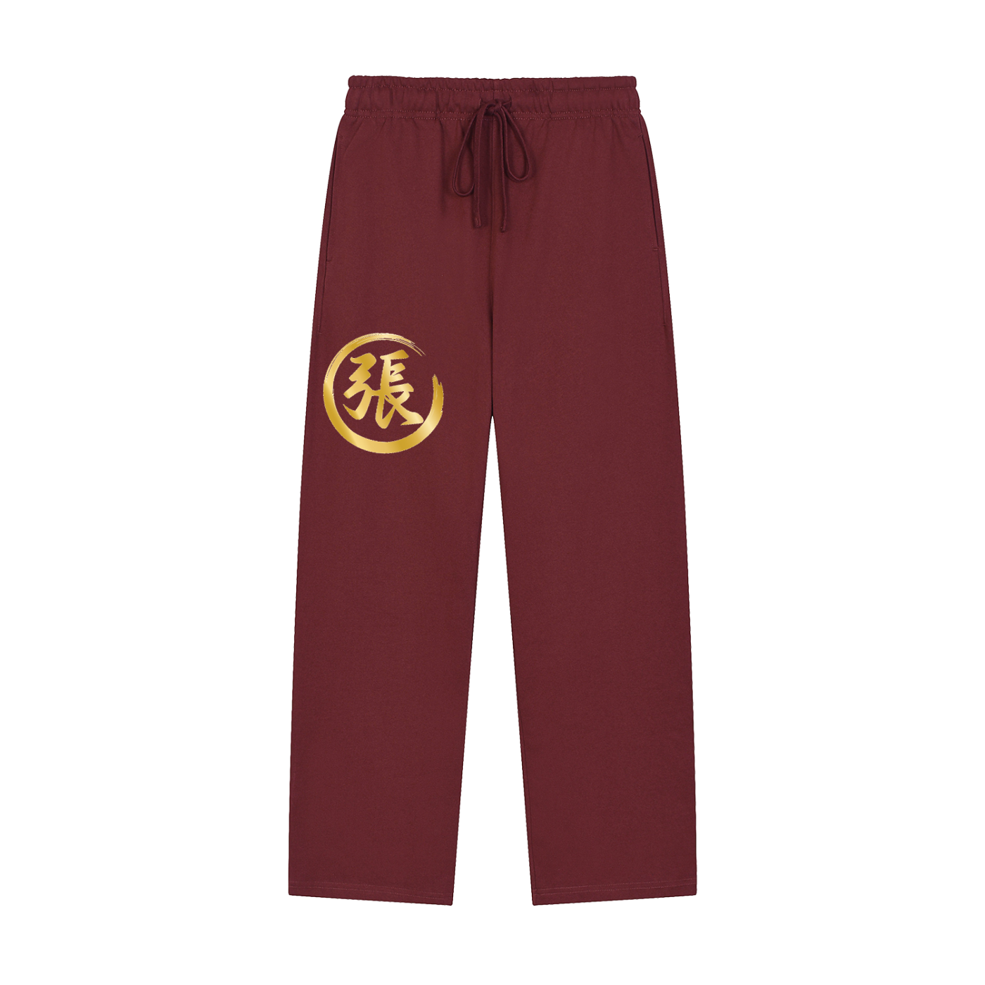 Solid Color Straight-Leg Sweatpants - Zhang, Gold